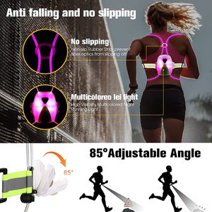 Lampe LED réglable et réfléchissante, équipement de cyclisme léger Rechargeable par USB, gilet de sécurité pour le <span class=keywords><strong>Jogging</strong></span> - Product Image 3
