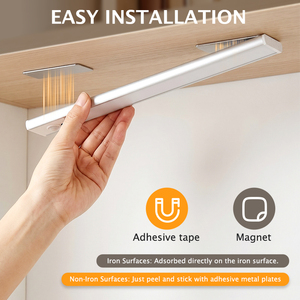 ไฟส่องสว่างภายในอาคารแบบบางพิเศษ 5 สี ปรับความสว่างได้ ชาร์จด้วย USB 5v ติดตั้งด้วยแม่เหล็ก สำหรับตู้ครั<span class=keywords><strong>ว</strong></span> ตู้เสื้อผ้า ตู้เก็บของ พร้อมเซ็นเซอร์ตร<span class=keywords><strong>ว</strong></span>จจับความเคลื่อนไหวแบบ LED - Product Image 6