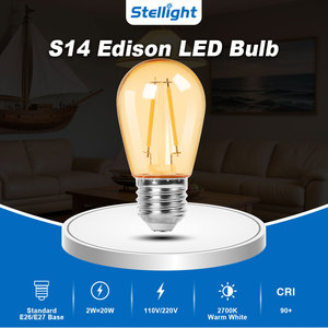 Bombilla LED de Jardín <span class=keywords><strong>E27</strong></span> de Plástico Blanco Cálido de 2W, 220V, S14, Color Ámbar Transparente, con Control Remoto, SMD, Alto CRI 90, Regulable - Product Image 4