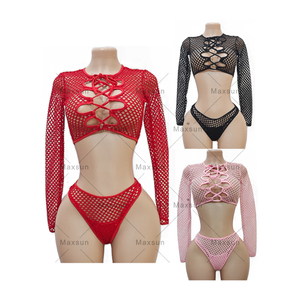 Maxsun spogliarellista <span class=keywords><strong>abiti</strong></span> da ballo esotici Sexy gradi Gini tre pezzi con gambe stringate con stampa di spezie costume da bagno da ballo - Product Image 3