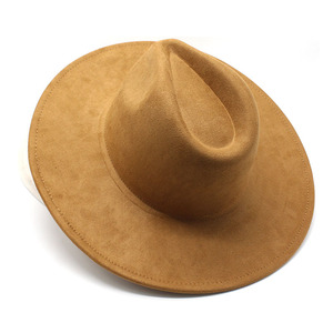 Chapeau Fedora à large bord en feutre de laine, style vintage, avec dessus en forme de cœur, pour hommes et femmes, en polyester/coton, décontracté, toutes saisons, avec ruban et corde - Product Image 2