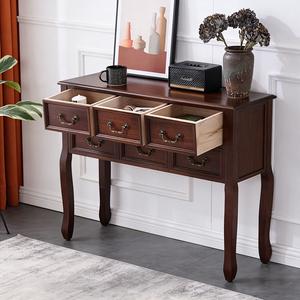 Mobile in Legno Massello di Noce Stile Europeo-Americano con 5+ Cassetti e Ripiani Multiuso, Ecologico per Soggiorno, Direttamente dalla Fabbrica - Product Image 3