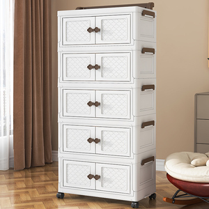 Armoire de Rangement Pliable Monobloc Sans Installation en Matériau PP Commande Minimale Boîtes et Bacs de Rangement pour Garde-Robe d'Enfant à Usage Domestique - Product Image 5