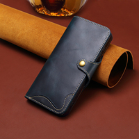 Funda de Teléfono Tipo Cartera con Tapa Abatible de Cuero Genuino, con Soporte y Protección Anticaídas, Compatible con la Serie Samsung S25/S24/S23/S22/S21/S20