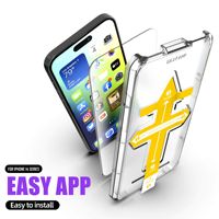 Protection d'écran en verre trempé pour iPhone 16 Pro Max, film transparent de qualité A avec outil d'installation, neuf