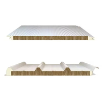 Panneaux sandwich en laine de roche en acier coloré durables et personnalisables pour murs extérieurs, plafonds d'hôtels et toitures