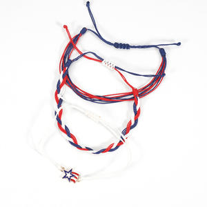 Wrap <b>Bracelets</b> Hemp <b>Rope</b> Red White Blue Star 4th Of July Party Unisex Casual Sporty Style - Product Image 2