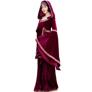 Costumes de jeu XJ : Halloween, Moyen-Âge Européen, Tenue de <span class=keywords><strong>Cour</strong></span> Rétro, <span class=keywords><strong>Petit</strong></span> Chaperon Rouge, Vampire, Sorcière - Product Image 2