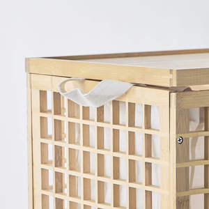 Cesto della <span class=keywords><strong>biancheria</strong></span> in cotone personalizzabile pieghevole in legno di bambù contenitori con coperchio cesto della <span class=keywords><strong>biancheria</strong></span> con <span class=keywords><strong>Design</strong></span> elegante panno sporco - Product Image 5