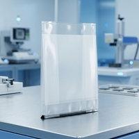 Sac d'emballage antistatique en PE à soufflets latéraux pour salle blanche Classe 10000, sac plastique haute pureté pour semi-conducteurs et batteries au lithium