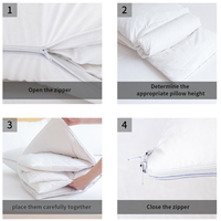 Oreillers de lit hypoallergéniques réglables en hauteur DIY Oreiller à 5 couches avec 3 inserts de plumes individuels Alterative
