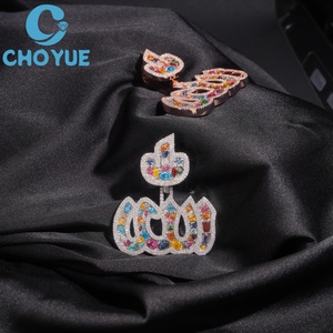 Colgante Personalizado de Moissanita con Diseño de Alá, Chapado en Oro sobre Plata de Ley 925, Corte Fantasía, Joyería Hip Hop - Product Image 5