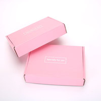 Échantillon gratuit de boîte d'expédition d'emballage ondulé de couleur rose avec logo personnalisé boîte d'expédition boîte de papier