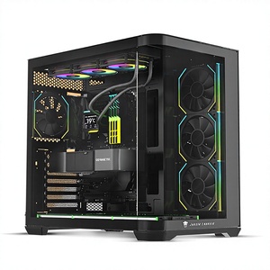 Caja de Ordenador para Juegos Jungle Leopard AC-01 Mid Tower ATX, Panel Lateral de Vidrio Templado Curvo, Frente de Malla de Acero y Aleación de Aluminio, USB - Product Image 1