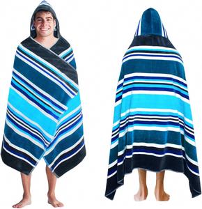 Serviette de plage à capuche COTTON CRAFT 100% coton peigné velours surdimensionnée 39x68 super douce, absorbante, séchage rapide 450 GSM - Product Image 1