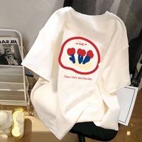 OEM ODM personnalisé vente en gros de haute qualité été mignon drapeau jour amérique brodé col rond graphique t-shirt femmes t-shirts