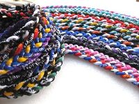 Vente en gros de collier de baseball mignon tissé à la main collier d'énergie corde tressée avec chaîne à maillons pour cadeau