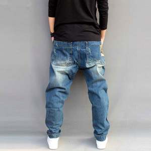 Commercio all'ingrosso Su Ordinazione di Vendita Calda Ultime di Modo Della Rappezzatura Pantaloni Blu Dei <span class=keywords><strong>Jeans</strong></span> Dei <span class=keywords><strong>Jeans</strong></span> Maschili Vestiti Casual Pantaloni Più I <span class=keywords><strong>Jeans</strong></span> di Formato - Product Image 4