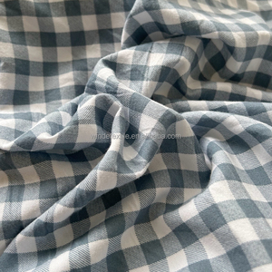Readymade <strong>Checkered</strong> Polyester Duvet Cover Set Blued and White <strong>Bedsheet</strong> with 2 Pillowcases on Sale - Product Image 6