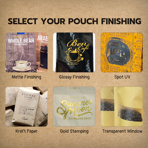 Özel Logo sekiz tarafı mat bitirme kilitli açılıp kapanabilir plastik düz alt vana kahve ambalajı - Product Image 3