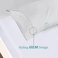 Taies d'oreiller standard, lot de 2, gris argenté, fermeture à enveloppe, douces et rafraîchissantes, 20x26 pouces