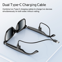 Lunettes Intelligentes Huarui YJ-01 2026 avec Contrôle Vocal IA Sans Fil, Étanchéité IP67, Lecteur de Musique, Lunettes de Soleil Sportives d'Extérieur, Recharge Type-C