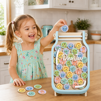 Tableau de comportement magnétique pour enfants avec pot de récompenses - Système de 25 jetons pour la maison et la salle de classe - Renforcement positif sur le réfrigérateur ou la table