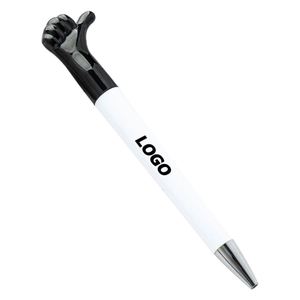 Stylo à bille personnalisé avec geste de main de dessin animé, impression 4 couleurs, en métal, à mécanisme rotatif, avec logo personnalisé, stylos gel - Product Image 1