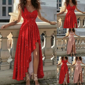 Robe de <span class=keywords><strong>soir</strong></span>ée chic pour femme, design asymétrique à une épaule, taille haute, jupe asymétrique - Product Image 2