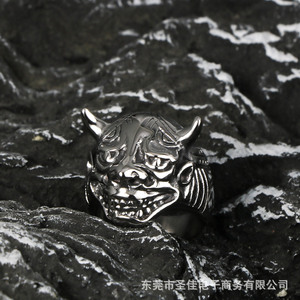 Retro <b>Style</b> Titanium Steel Ring Devil <b>Head</b> Design Men's Fashion Jewelry SA857 - Product Image 3