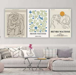 Affiches sur toile bohèmes personnalisées modernes, style <span class=keywords><strong>Matisse</strong></span>, portrait linéaire, art mural sur toile, peinture pour la décoration murale <span class=keywords><strong>de</strong></span> la chambre à coucher - Product Image 2
