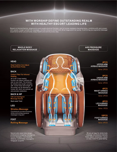 2025 Best New Rail 3D 4D Luxury Zero Gravity Massager with Adjustable Recliner SPA Shiatsu Chair - Product Image 5