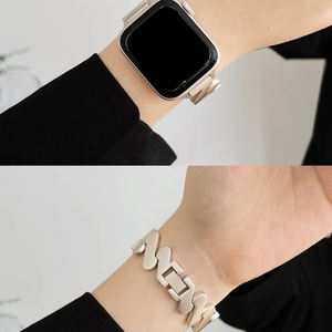 Bracelets de montre intelligents en métal pour femmes Lionorm, motif ondulé, pour Apple Watch Ultra 49 mm, bracelet en métal, bracelet de remplacement pour montre - Product Image 3