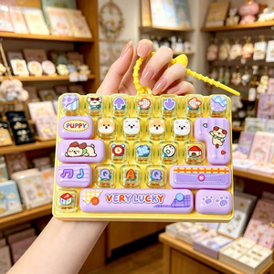 Jouet anti-stress mignon en forme de clavier de dessin animé, à bulles à presser, pour enfants, pour la décompression sur le bureau - Product Image 2