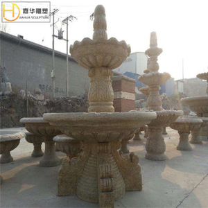 Fontaine en pierre Jiahua pour jardin extérieur, élément aquatique de style européen, design durable en colonne - Product Image 3