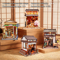 Kit de bibliothèque DIY Magic Book Nook, puzzle en bois 3D, maison de poupée miniature, modèle de construction, serre-livres avec meubles et lumière LED