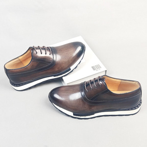 Zapatos Oxford de Vestir para Hombre, de Cuero Genuino, Punta Redonda, Negros, con Cordones, Planos, para Oficina, Carrera, Todas las Temporadas - Product Image 2
