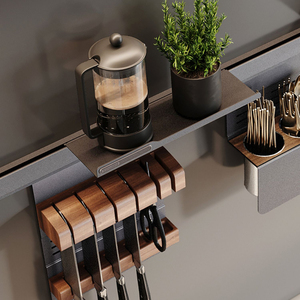 Organizador de Almacenamiento de Pared Directo de Fábrica Goldmine, Soporte para Cuchillos de Cocina, Cucharas y Utensilios con Toallero - Product Image 5