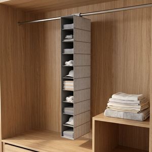 Authentic Foldable Hanging Closet Organizer 10 Layers Hanging <b>Storage</b> Shelf <b>Space</b> <b>Saving</b> Foldable Closet <b>Storage</b> Shelf - Product Image 1