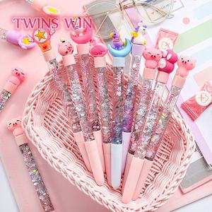 个性化女孩心形亮片透明Diy钢笔豪华创意魔术七彩流沙中性笔 - Product Image 3