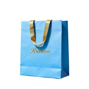 Sac à main en carton coloré de luxe avec logo personnalisé, emballage cadeau pour vêtements, sac en papier coloré - Product Image 2