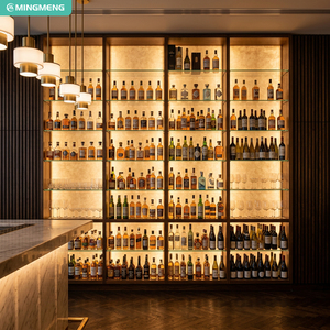 Modern Commercial Bar Set LED Light Wooden Bar Counter Velvet Bar <b>Stool</b> Gold Metal Leg High Bar Chair For Hotel Restaurant - Product Image 2