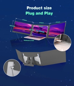 人気商品 15.6インチ トリプルエクステンダー ポータブルラップトップモニター 1920*1080 IPS HDR デュアルディスプレイスクリーン 11.6～<span class=keywords><strong>17.3</strong></span>インチ対応 - Product Image 6