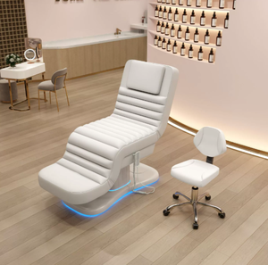 Mesa de Masaje Ajustable Blanca de Último Diseño con 3 Motores, Cama Eléctrica de Belleza Moderna para Extensión de Pestañas - Product Image 6