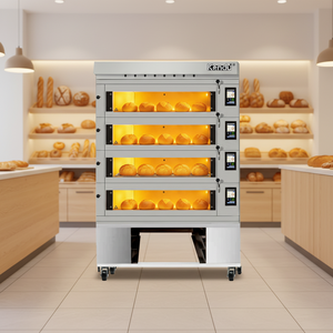 Four à pâtisserie <span class=keywords><strong>professionnel</strong></span> à 4 niveaux avec porte en verre, personnalisable en usine pour le pain, la pâtisserie, les boulangeries - Product Image 3