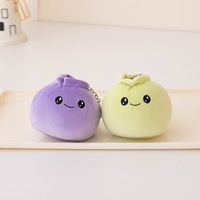 11cm Mini riz Bao cuit à la vapeur farci pain en peluche boulettes jouets porte-clés breloque mignon doux poupées sac pendentif décoration