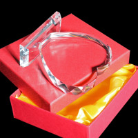 Trophée en cristal K9 vierge en forme de cœur personnalisé, gravure Laser ou impression Uv
