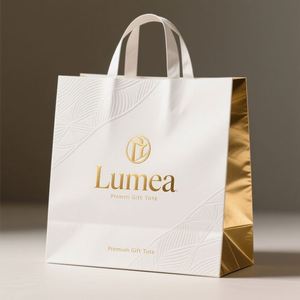 Custom Embossed Gold Stamping <b>Paper</b> Bags <b>Made</b> From White Cardboard for Elegant Gift Packaging - Product Image 2
