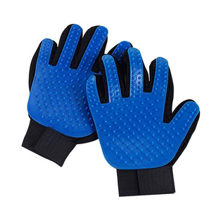Gants de toilettage pour animaux Wang Xuan, bleus, 23,2 cm x 17,2 cm, 259 picots, pour massage et bain, pour l'élimination des poils de chien et de chat - Product Image 4