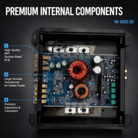 Amplificateur de subwoofer mono pour voiture 500W RMS, stable à 1 ohm, avec filtre subsonique, amplificateur de basses, amplificateur de puissance audio pour voiture